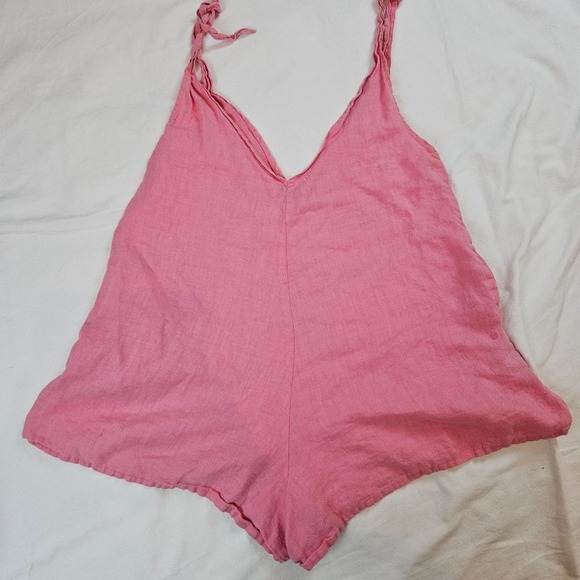 Ljc designs. pink linen romper, size M - Picture 4 of 4